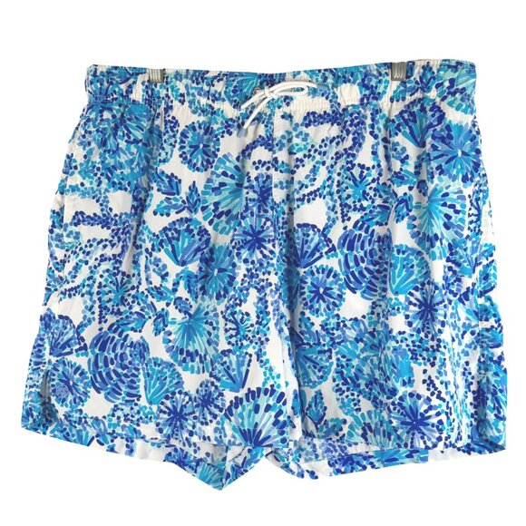 Lilly Pulitzer Swim Trunks Mens XL‎ Turquoise Oasis Shell Me You Love Me SW-2104